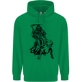 Pitbull Grim Reaper Dog Skull Satan Demon Mens 80% Cotton Hoodie Irish Green
