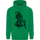 Pitbull Grim Reaper Dog Skull Satan Demon Mens 80% Cotton Hoodie Irish Green
