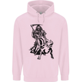 Pitbull Grim Reaper Dog Skull Satan Demon Mens 80% Cotton Hoodie Light Pink