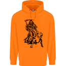 Pitbull Grim Reaper Dog Skull Satan Demon Mens 80% Cotton Hoodie Orange