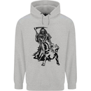 Pitbull Grim Reaper Dog Skull Satan Demon Mens 80% Cotton Hoodie Sports Grey