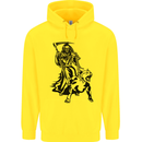 Pitbull Grim Reaper Dog Skull Satan Demon Mens 80% Cotton Hoodie Yellow