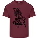 Pitbull Grim Reaper Dog Skull Satan Demon Mens Cotton T-Shirt Tee Top Maroon