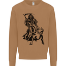Pitbull Grim Reaper Dog Skull Satan Demon Mens Sweatshirt Jumper Caramel Latte