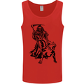 Pitbull Grim Reaper Dog Skull Satan Demon Mens Vest Tank Top Red