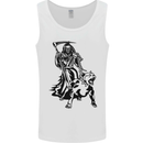 Pitbull Grim Reaper Dog Skull Satan Demon Mens Vest Tank Top White