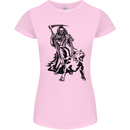 Pitbull Grim Reaper Dog Skull Satan Demon Womens Petite Cut T-Shirt Light Pink
