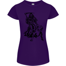Pitbull Grim Reaper Dog Skull Satan Demon Womens Petite Cut T-Shirt Purple
