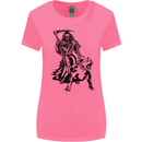 Pitbull Grim Reaper Dog Skull Satan Demon Womens Wider Cut T-Shirt Azalea