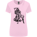 Pitbull Grim Reaper Dog Skull Satan Demon Womens Wider Cut T-Shirt Light Pink