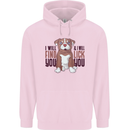 Pitbull I Will Find and Lick You Funny Childrens Kids Hoodie Light Pink