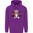 Pitbull I Will Find and Lick You Funny Childrens Kids Hoodie Purple