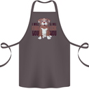 Pitbull I Will Find and Lick You Funny Cotton Apron 100% Organic Dark Grey