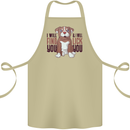 Pitbull I Will Find and Lick You Funny Cotton Apron 100% Organic Khaki