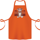 Pitbull I Will Find and Lick You Funny Cotton Apron 100% Organic Orange