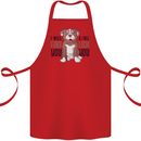 Pitbull I Will Find and Lick You Funny Cotton Apron 100% Organic Red