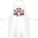 Pitbull I Will Find and Lick You Funny Cotton Apron 100% Organic White