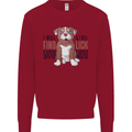 Pitbull I Will Find and Lick You Funny Kids Sweatshirt Jumper Red