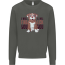 Pitbull I Will Find and Lick You Funny Kids Sweatshirt Jumper Storm Grey