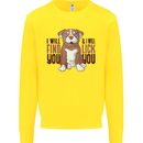 Pitbull I Will Find and Lick You Funny Kids Sweatshirt Jumper Yellow