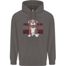 Pitbull I Will Find and Lick You Funny Mens 80% Cotton Hoodie Charcoal