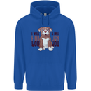 Pitbull I Will Find and Lick You Funny Mens 80% Cotton Hoodie Royal Blue