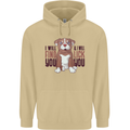 Pitbull I Will Find and Lick You Funny Mens 80% Cotton Hoodie Sand