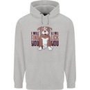 Pitbull I Will Find and Lick You Funny Mens 80% Cotton Hoodie Sports Grey