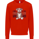 Pitbull I Will Find and Lick You Funny Mens Sweatshirt Jumper Bright Red