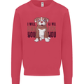 Pitbull I Will Find and Lick You Funny Mens Sweatshirt Jumper Heliconia