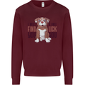 Pitbull I Will Find and Lick You Funny Mens Sweatshirt Jumper Maroon