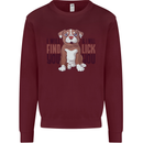 Pitbull I Will Find and Lick You Funny Mens Sweatshirt Jumper Maroon