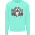 Pitbull I Will Find and Lick You Funny Mens Sweatshirt Jumper Peppermint