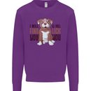Pitbull I Will Find and Lick You Funny Mens Sweatshirt Jumper Purple