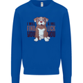 Pitbull I Will Find and Lick You Funny Mens Sweatshirt Jumper Royal Blue