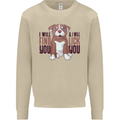 Pitbull I Will Find and Lick You Funny Mens Sweatshirt Jumper Sand