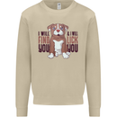 Pitbull I Will Find and Lick You Funny Mens Sweatshirt Jumper Sand