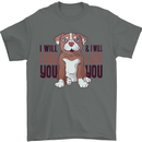 Pitbull I Will Find and Lick You Funny Mens T-Shirt Cotton Gildan Charcoal