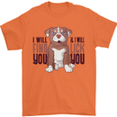 Pitbull I Will Find and Lick You Funny Mens T-Shirt Cotton Gildan Orange