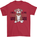 Pitbull I Will Find and Lick You Funny Mens T-Shirt Cotton Gildan Red