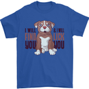 Pitbull I Will Find and Lick You Funny Mens T-Shirt Cotton Gildan Royal Blue