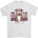 Pitbull I Will Find and Lick You Funny Mens T-Shirt Cotton Gildan White