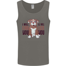 Pitbull I Will Find and Lick You Funny Mens Vest Tank Top Charcoal