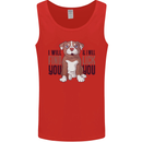 Pitbull I Will Find and Lick You Funny Mens Vest Tank Top Red