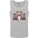 Pitbull I Will Find and Lick You Funny Mens Vest Tank Top Sports Grey