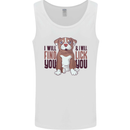 Pitbull I Will Find and Lick You Funny Mens Vest Tank Top White
