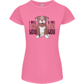 Pitbull I Will Find and Lick You Funny Womens Petite Cut T-Shirt Azalea