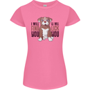 Pitbull I Will Find and Lick You Funny Womens Petite Cut T-Shirt Azalea