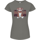 Pitbull I Will Find and Lick You Funny Womens Petite Cut T-Shirt Charcoal
