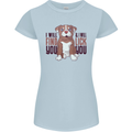 Pitbull I Will Find and Lick You Funny Womens Petite Cut T-Shirt Light Blue